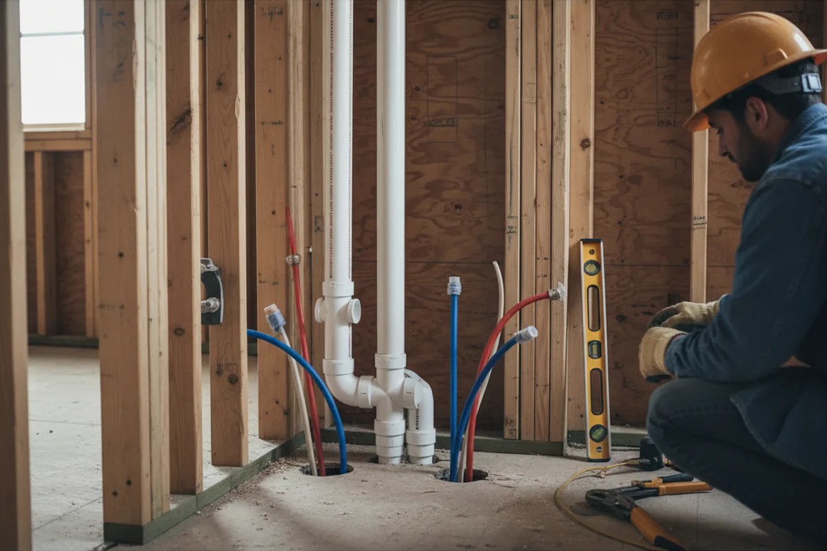 Drain and supply rough-in during Leak Detection in Valley Stream